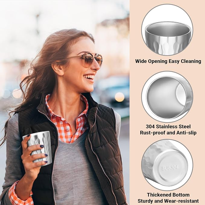 Stainless Cups, 10 oz Insulated Tumbler, 8 Pack Double Wall Unbreakable - Image 4