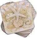 Pimpernel Shell Hunt Collection Coasters, Heat & Stain Resistant Tabletop by Pimpernel