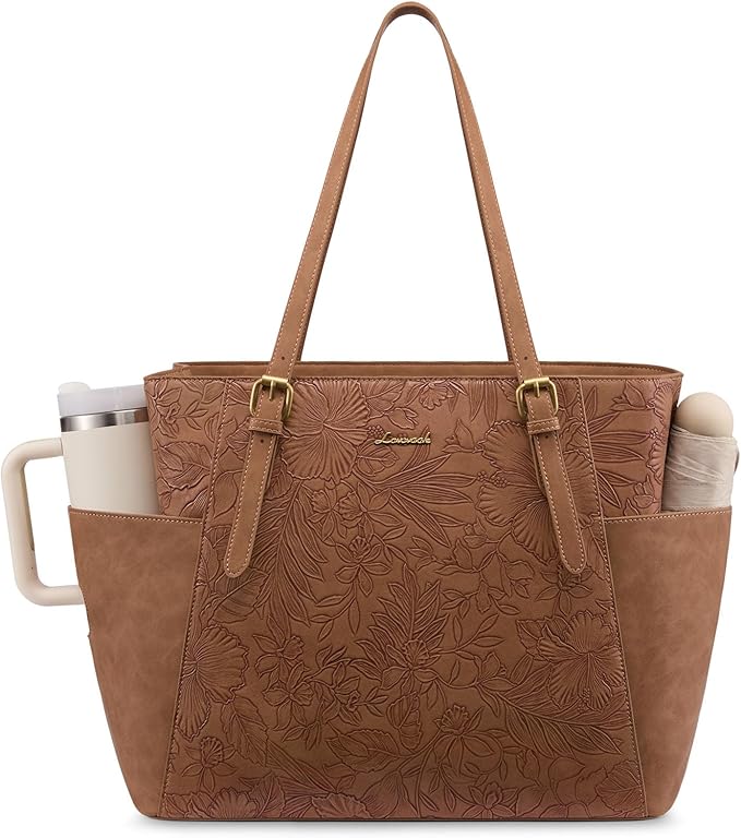 LOVEVOOK Laptop Tote Bag for Women, Leather Work Computer Briefcase Bag | Large by LOVEVOOK