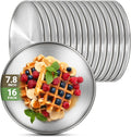 16 Stainless Steel Plates, 7.8 inch 304 Metal Camping Plate, Reusable Food by Offiper