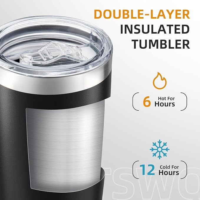 20oz Tumbler Bulk with Lid Stainless Steel Tumblers, 12 Pack | Leak Proof Lid - Image 2