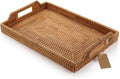 Hand-Woven Rattan Rectangular Serving Tray by DECRAFTS