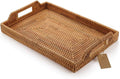 Hand-Woven Rattan Rectangular Serving Tray by DECRAFTS