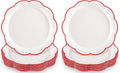 NatNarr 30 Pcs Red and White Paper Plates, 9 Inch White Plates by NatNarr