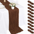 10 Pack Brown Cheesecloth Table Runner 22 x 120 Inch Gauze Table Runner | 10FT by Fwxdbwyl