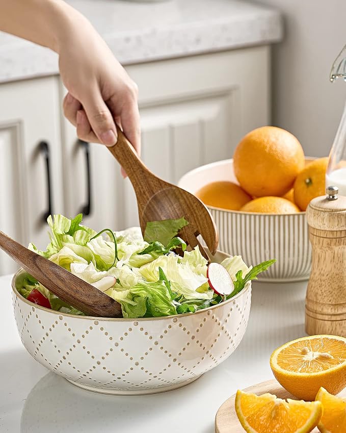 getstar Large Serving Bowls, Ceramic Salad Bowl Set of 2, Microwave and - Image 5