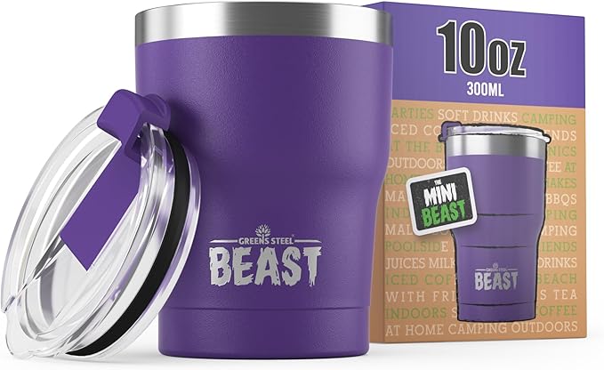 Beast 10 oz Tumbler Stainless Steel Vacuum Insulated Coffee Ice Cup Double Wall by GreensSteel
