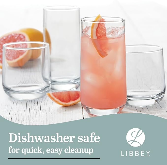 Libbey Ascent Tumbler & Rocks Drinking Glasses Set of 16, and More - Image 5