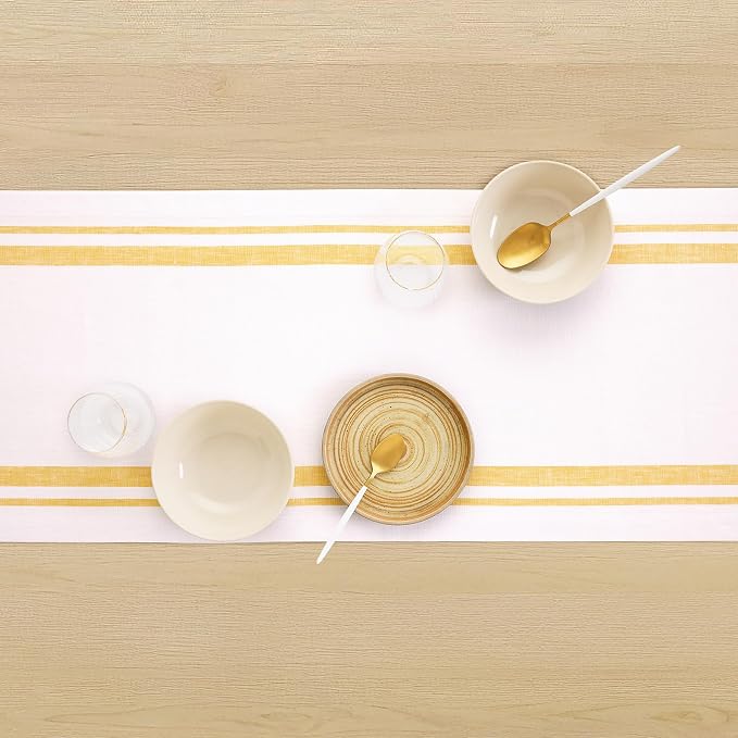 Solino Home 100% Linen Table Runner, 14 x 144 in, mitered corners | Pure Linen - Image 3