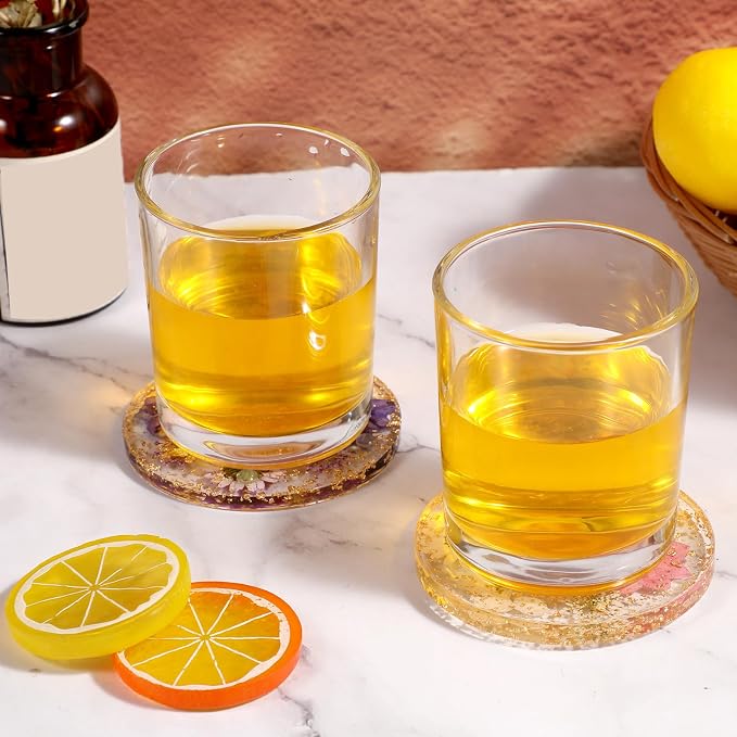 2pcs Dried Flower Drink Coasters, Flower Resin Drink Cup Mat Reusable Floral - Image 7