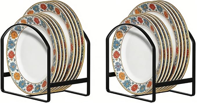 LINFIDITE 2 Pack Kitchen Plate Holder Organizer by LINFIDITE