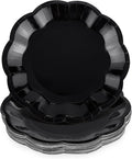 NatNarr 30 Pcs Black Paper Plates, 7 Inch Scalloped Black Plates | Cake Dessert by NatNarr