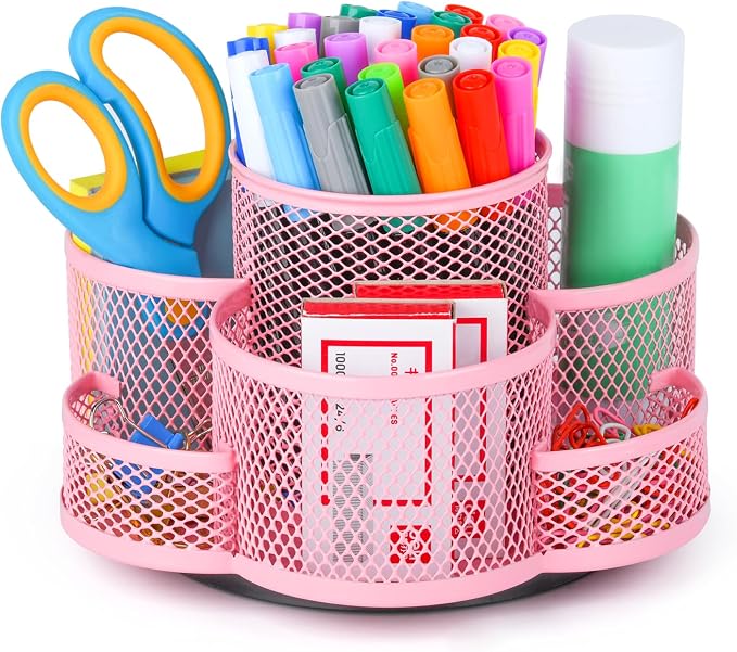 Topwey Pink Rotating Pencil Holder by Topwey