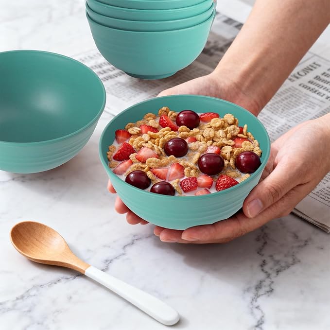 Wheat Straw Bowls Set of 6, 26 OZ Unbreakable Cereal Bowls - Image 6