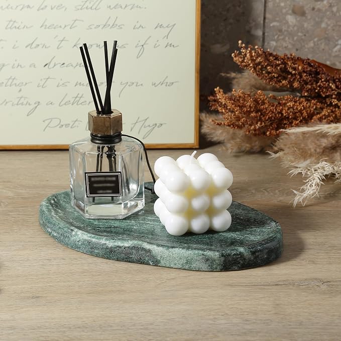 Green Marble Cloud Shape Vanity Tray, Serving Stone Key Tray - Image 8