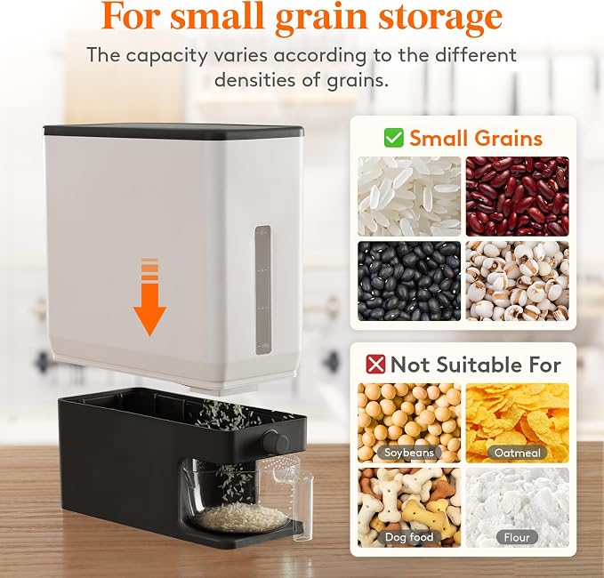 Lifewit Rice Dispenser 25 Lbs, Airtight Storage - Image 6