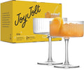 JoyJolt Elle Fluted 10oz Coupe Glass Set of 2, Unique Champagne Glasses by JoyJolt
