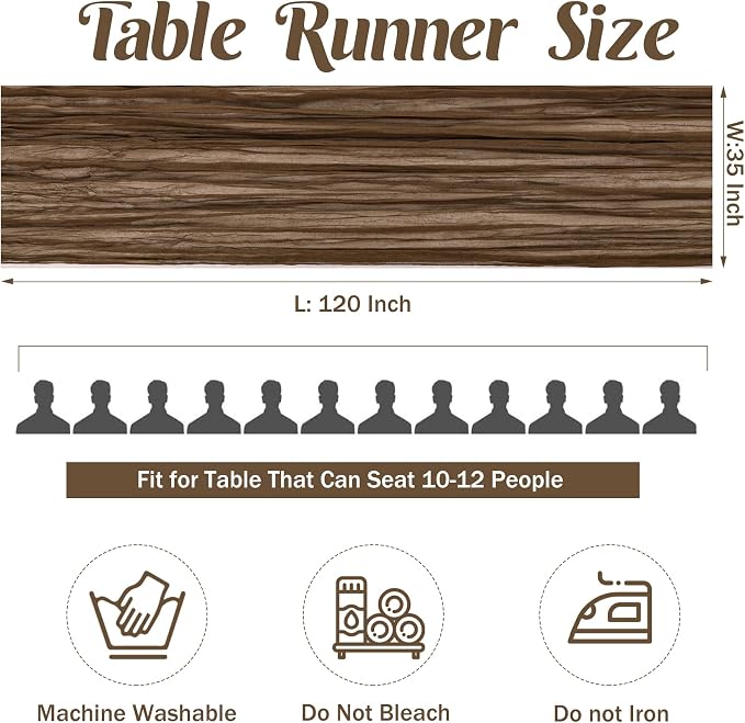6 Pieces Brown 10FT Cheesecloth Table Runner Boho Gauze Fabric Table Runner - Image 4