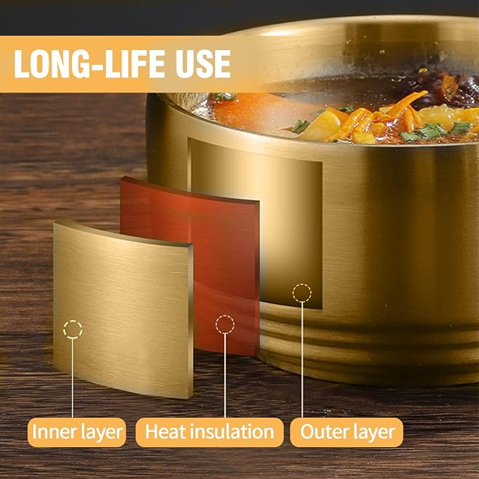 Stainless Steel Rice Bowl with Lid, - Image 4