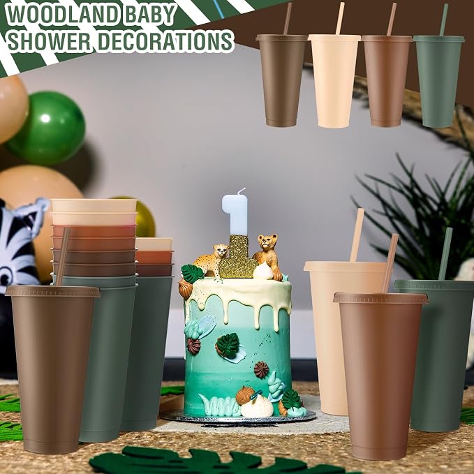 Skylety 24 Pcs Woodland Plastic Cups - Image 5