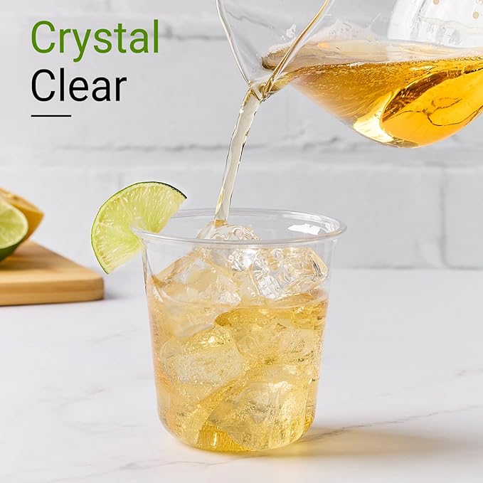 50 Pcs Round Bottom Plastic Cups, 12 oz Disposable Stemless Wine Glasses | - Image 4