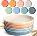 8 PACK 9 Inches Lightweight Wheat Straw Plates, Wheat Straw Fiber Lightweight by Becutlery