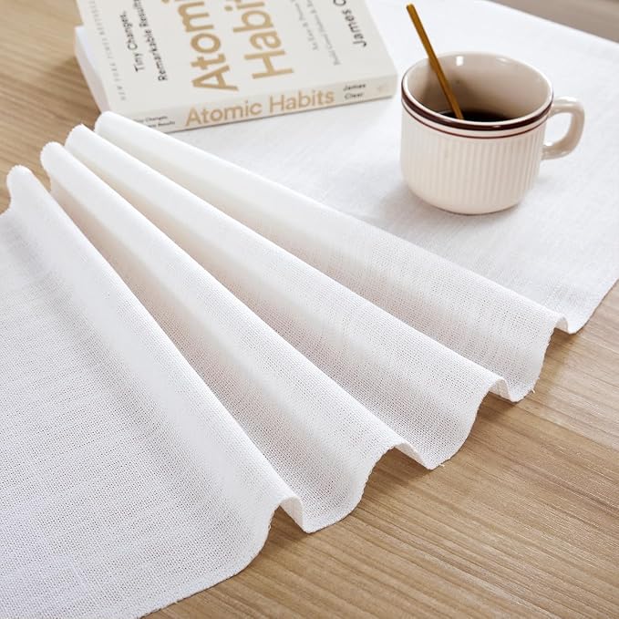 Cotton Linen Table Runner, 13x36 Inch, Machine Wash - Image 5