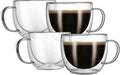 CNGLASS 8oz Double Wall Glass Coffee Mugs, Cappuccino by CNGLASS