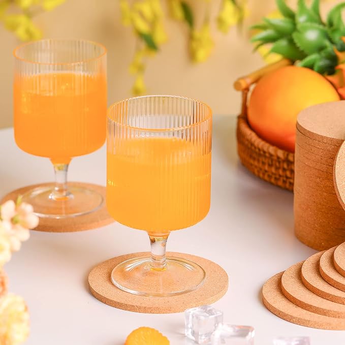 Didaey 200 Pcs Cork Coaster for Drink 4 Inch Absorbent Blank Wooden Thick - Image 3