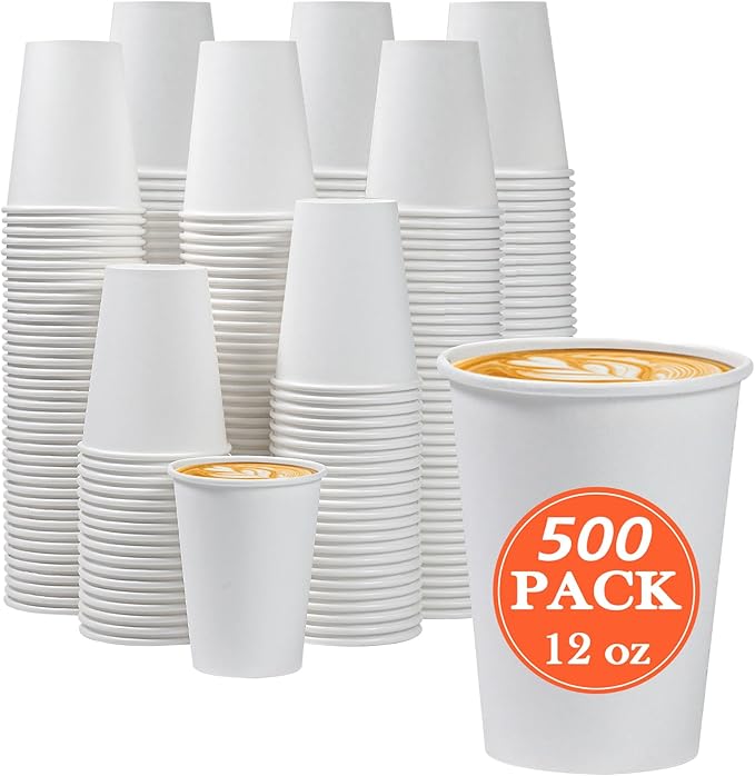 Lamosi 500 Count 12 oz Paper Coffee Cups, Disposable Paper Coffee Cups | by BuyNow
