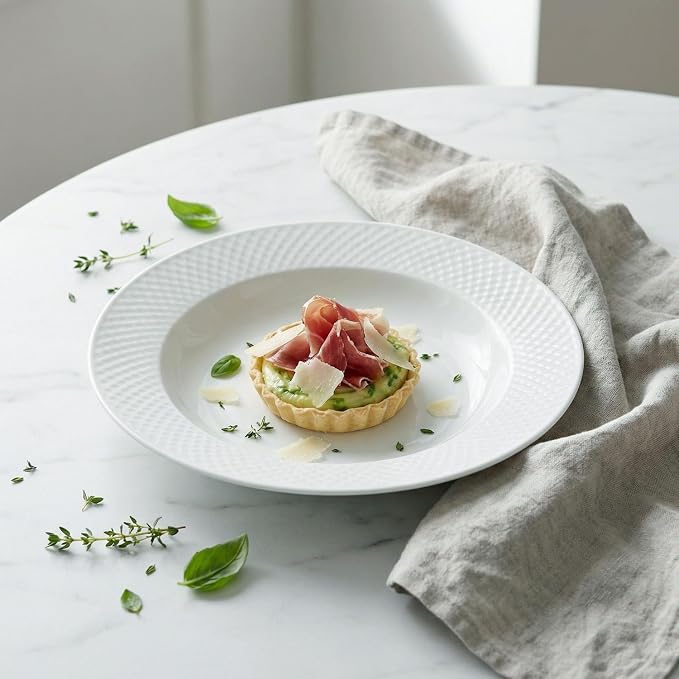 Ceramic soup bowl set of 4, 5.1 ounce shallow bowl, Porcelain wide-rimmed salad - Image 5