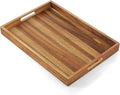 17 Inch Acacia Wood Serving Tray by Unknown