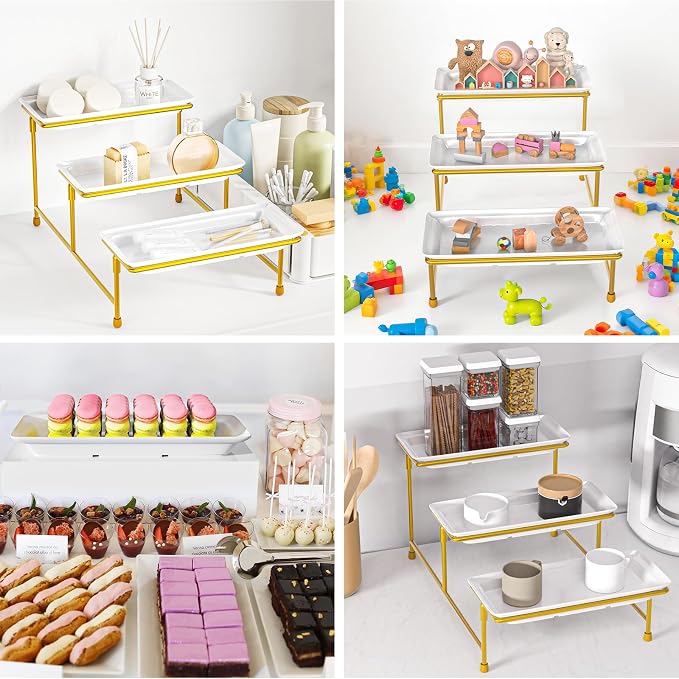 3 Tier Serving Tray, BPA Free Tiered Platter, Sturdy & Stable. - Image 6