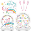 96Pcs Pastel Unicorn Party Supplies Unicorn Paper Plates Napkins Pastel by Justforjoyful