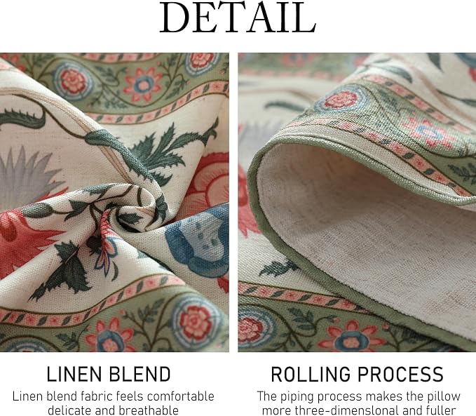 Designer Vintage Linen Table Runner, Floral Pattern, Dining Table, Thanksgiving - Image 6