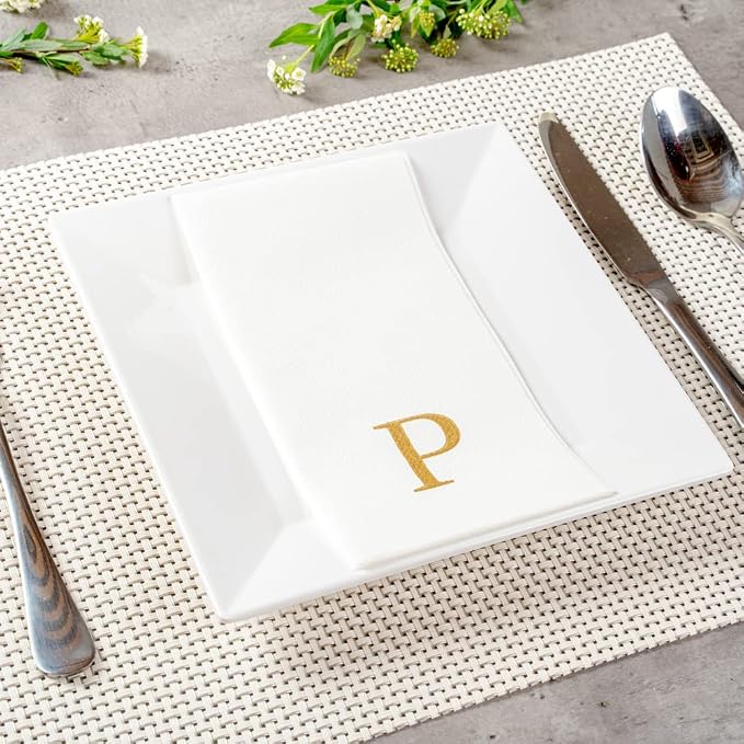 Luxenap 15.8 X 7.9 Inch Linen-Feel Guest Towels, 2000 Lettered Hand Towels - Image 3