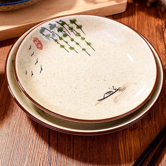 4-Piece Ceramic Dinnerware Set, Japanese Hand-painted Tableware set, A Good - Image 3