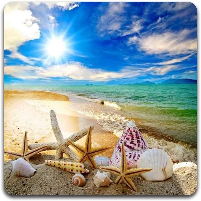 Beach Shells Square Coaster Set - Image 3