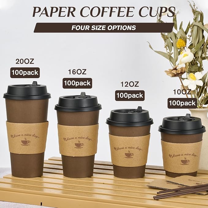 LITOPAK 100 Pack 20 oz Coffee Cups - Image 7