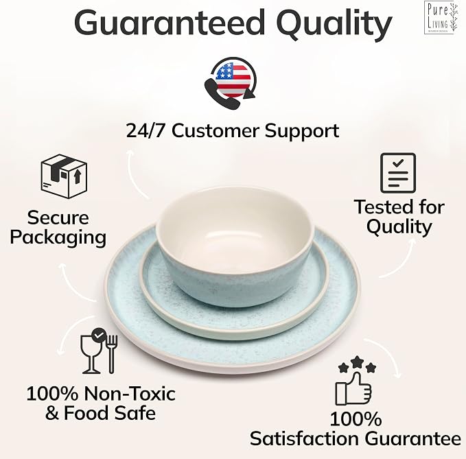 24 Piece Stoneware Dinnerware Set - Image 8