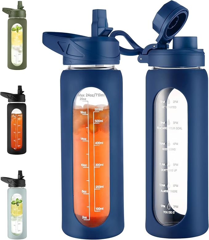CIVAGO 24 oz Glass Water Bottle by CIVAGO