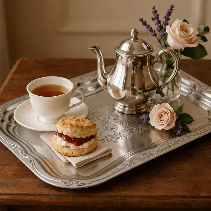 4-Pack Large Oval Silver Serving Trays - Image 5