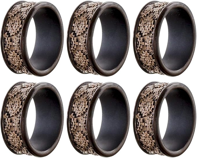 Creative Scents Dublin Brown Napkin Rings Set of 6 by CreativeScents