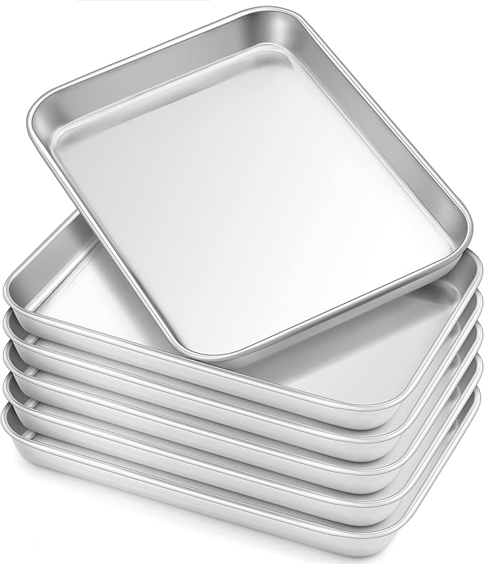 HaWare Stainless Steel Kids Plates, 6-Piece Toddler Plates | 7.3" x 5.3" x 0.8" by HaWare