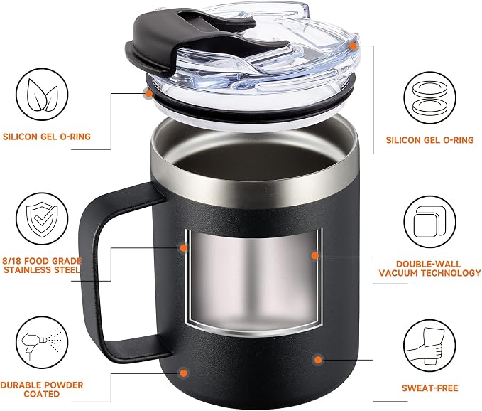 12oz Stainless Steel Insulated Coffee Mug - Image 2