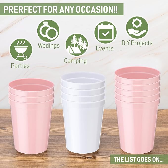 Yungyan 50 Pack 16 oz Stadium Cups Reusable Plastic Cups Blank Drink Stadium - Image 4