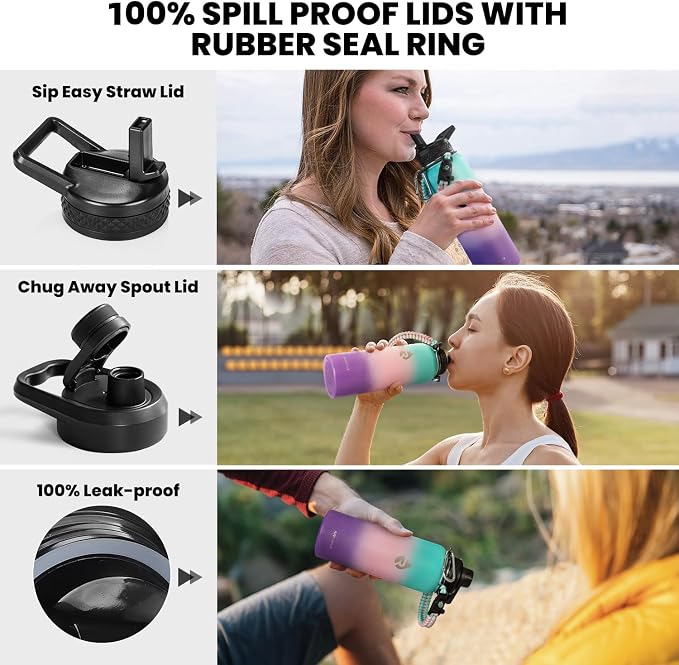 RAYMYLO Insulated Water Bottle 40 oz, Triple Wall Vacuum Stainless Steel | - Image 3
