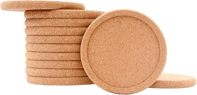 Natural Round Cork Coasters for Drinks by KitWinner