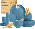 Wheat Straw Dinnerware Sets, Unbreakable Lightweight Reusable Plates and Bowls by Perlapoc