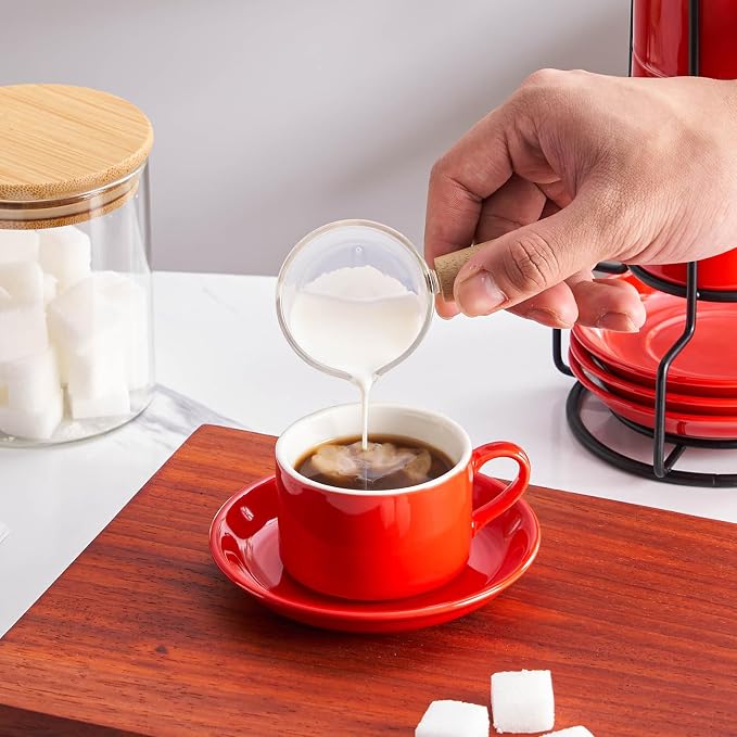 Espresso Cups Set of 4, 4oz Stackable Coffee Cups - Image 4